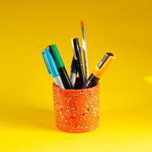 Load image into Gallery viewer, orange pot with pens
